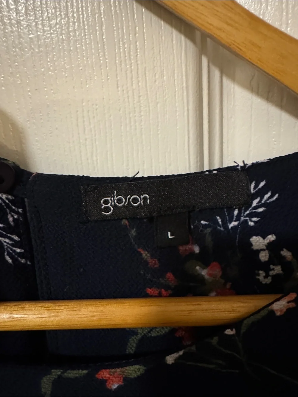 Gibson Navy Floral Sleeveless Dress with White & Orange Blooms